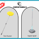 Comfort Clean Fan Duster with Stainless Steel Handle & Extendable Twist Mop